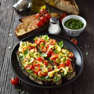 Tomato and grilled onion Bruschetta