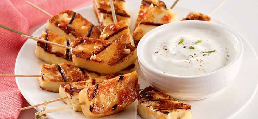 Halloumi skewers Halloumi skewers